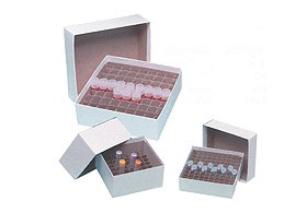 Box di stoccaggio in cartone per stoccaggio criogenico con divisori interni, resistenti in congelato