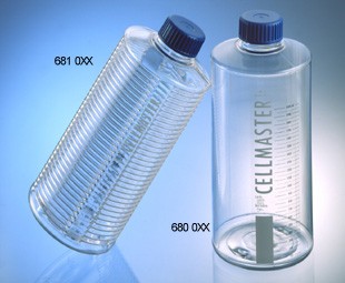 Flaconi per coltrure CELLMASTER ROLLER GREINER in PS e tappo con filtro 122,0X271 mm, forma scanalat
