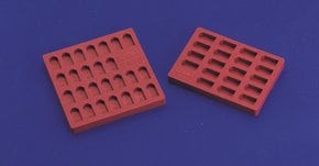 Embedding molds, 19 Flat bullet-shaped unindexed cavities, clear