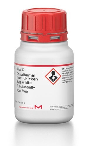 Conalbumin from chicken egg white, Substantially iron-free