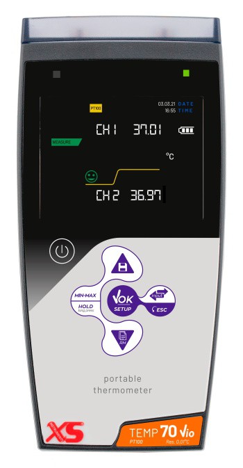 Termometro portatile con datalogger TEMP 70 VIO per sonde Pt100