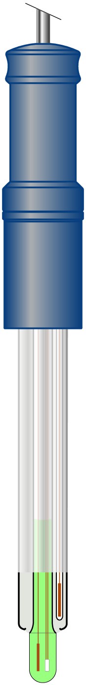 ELETTRODO PH, PH 25+/PH1 DIAFR. APERTO, C. VETRO, PH 2...14, 0...80° SENS.TEMP.