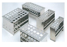 Portaprovette in acciaio inox a 3 piani 48 fori Ø fori mm. 20
