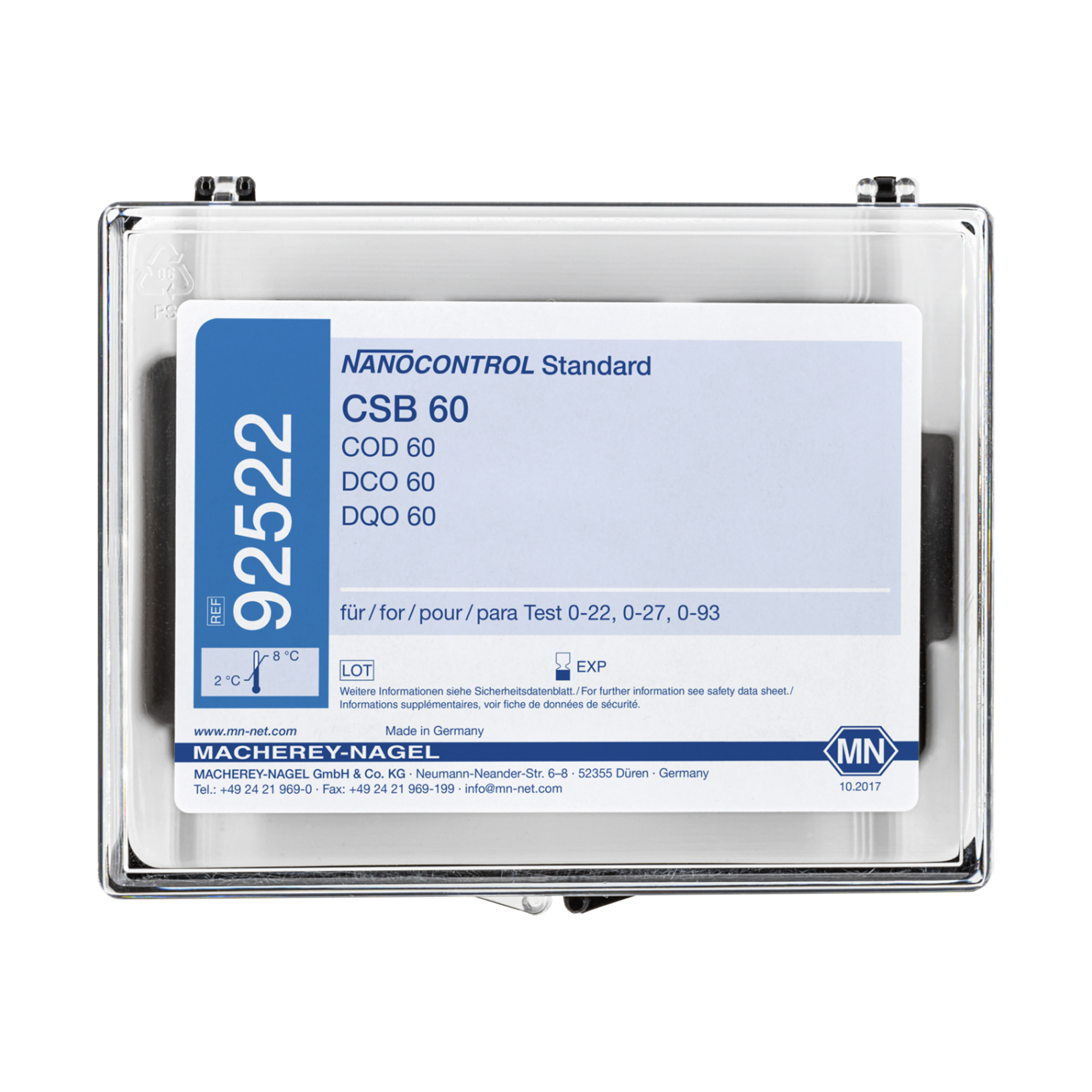 NANOCONTROL Standard Singolo COD60 15 Test (CM0092522) MACHEREY-NAGEL